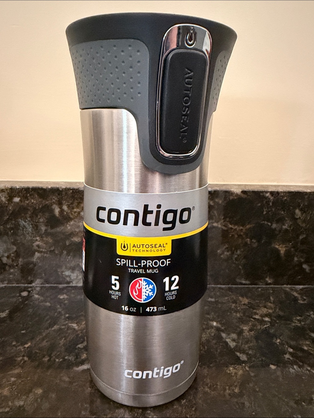 Contigo Stainless Travel Mug in Silver w/Autoseal Lid *NEW*